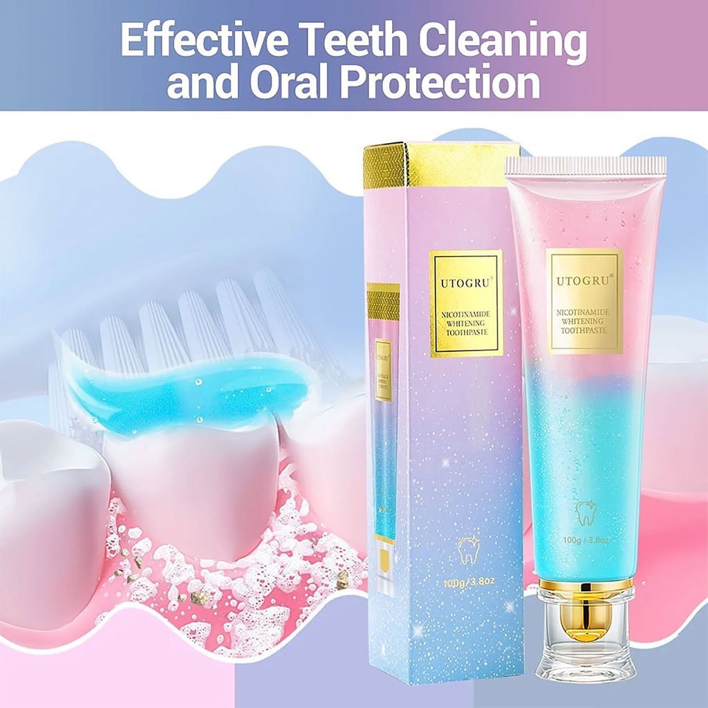 Dentifrice blanchissant à la niacinamide UTOGRU Triple action blanchissante – معجون تبييض الأسنان - الصورة 5