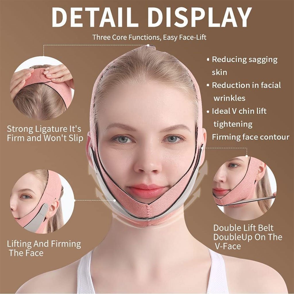 Sangle de levage du visage avec double réduction de menton - الصورة 3