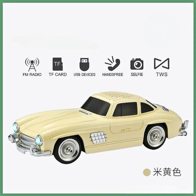 Haut-parleur audio Bluetooth sans fil En forme de Voiture Vintage , Carte mémoire , appels , AUX , Clé USB , FM RADIO - الصورة 5