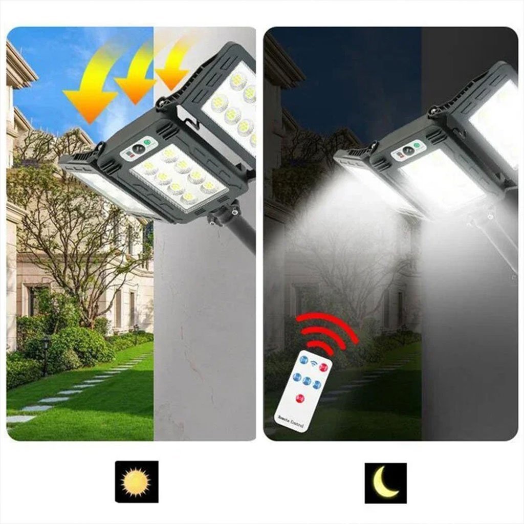 Lampes Solaires Extérieure Super lumineuse avec 3 Panneaux 800LED et Télécommande – مصباح خارجي بالطاقة الشمسية مع يد تحكم - الصورة 5
