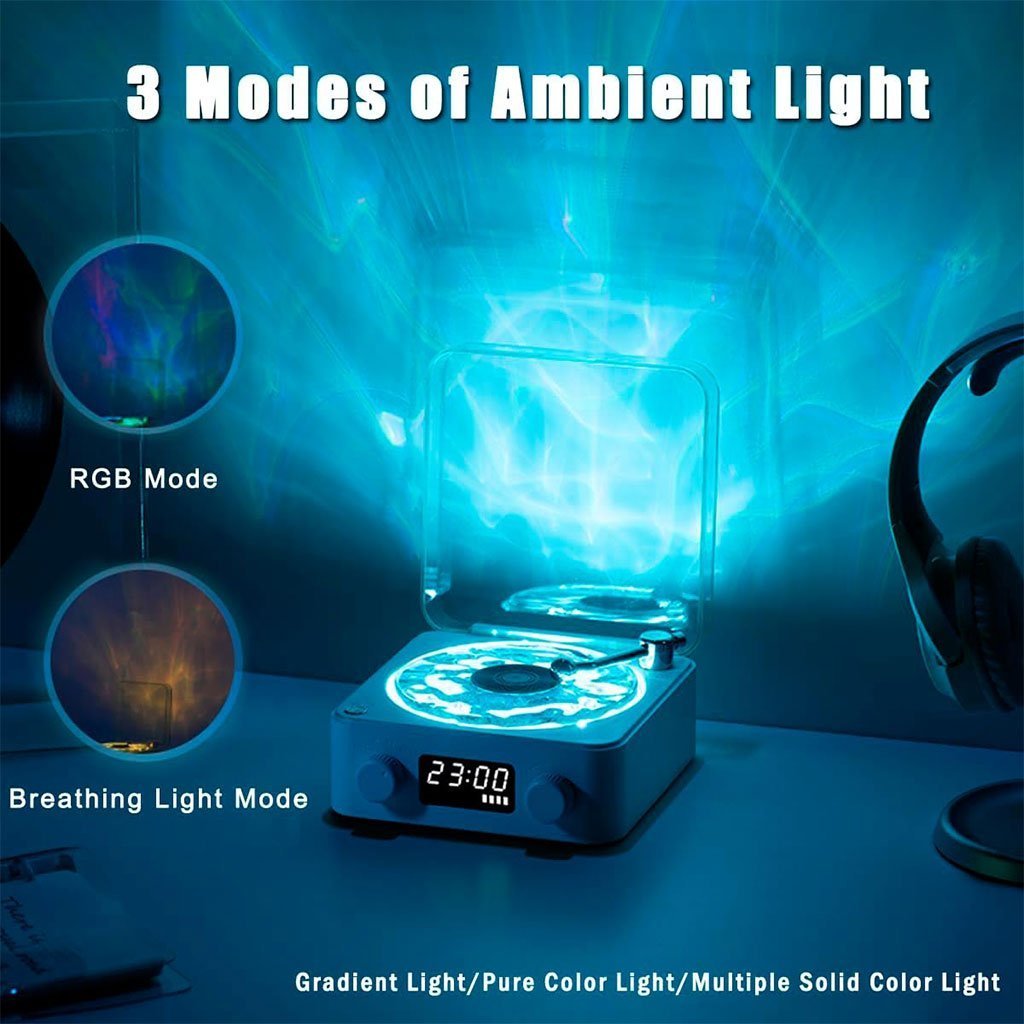 Lecteur Vinyle Sans Fil Bluetooth avec Effet Lumineux RVB – مكبر صوت بلوتوث - الصورة 6