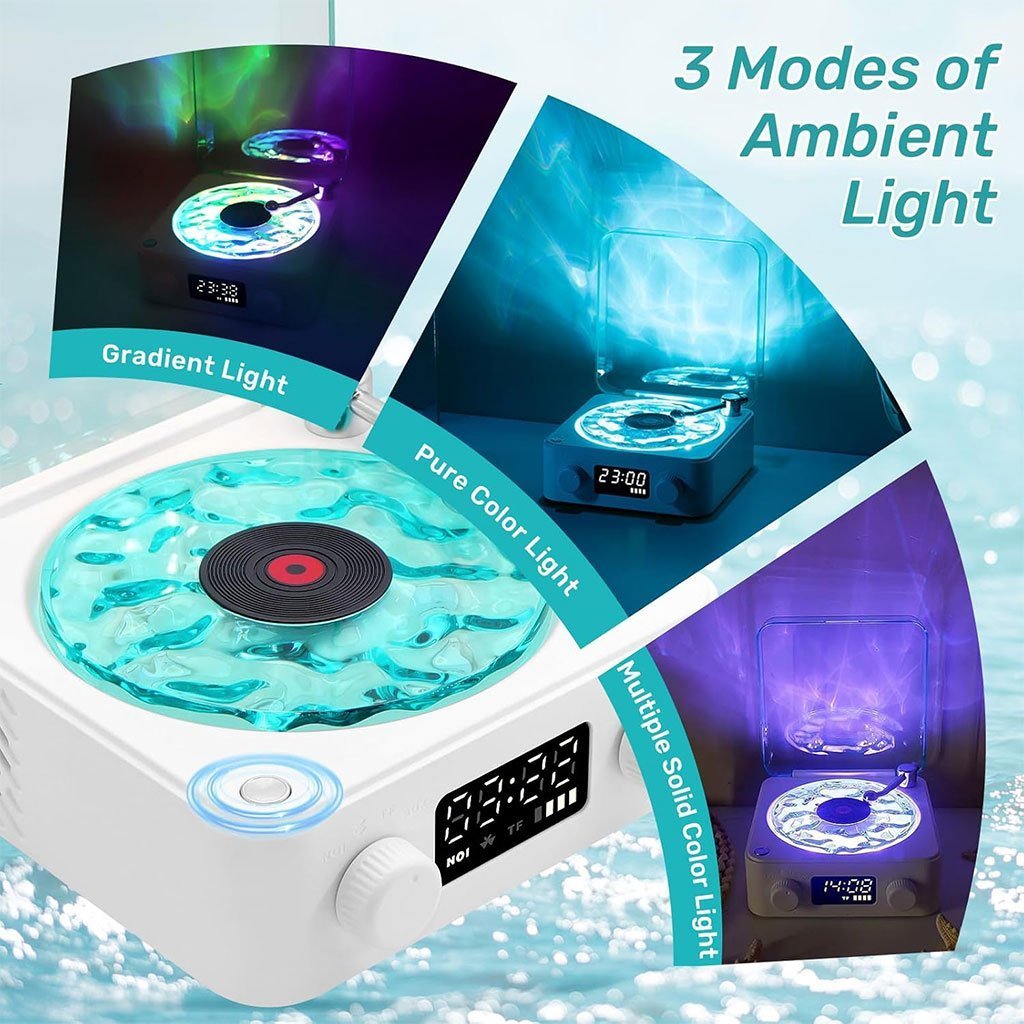 Lecteur Vinyle Sans Fil Bluetooth avec Effet Lumineux RVB – مكبر صوت بلوتوث - الصورة 5