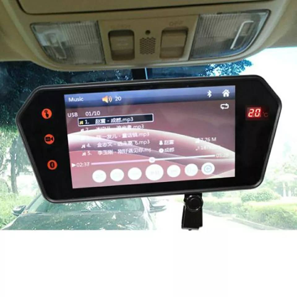 Rétroviseur de voiture écran LCD 7 pouces bluetooth, température - الصورة 6