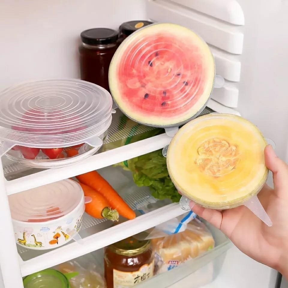 6 couvercles en silicone, extensibles, réutilisables, hermétiques, pour conservation des aliments, pour micro-ondes, pour la cuisine - الصورة 2