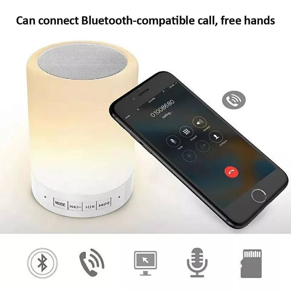 Haut-parleur Bluetooth + veilleuse tactile LED colorée /AUX / TF CART/USB - الصورة 2
