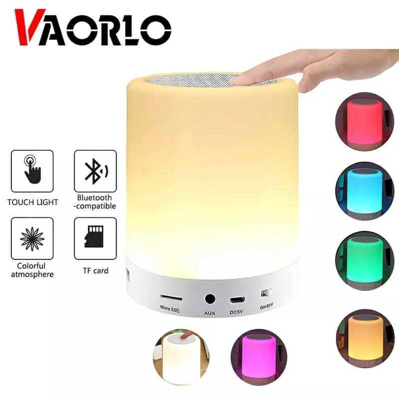 Haut-parleur Bluetooth + veilleuse tactile LED colorée /AUX / TF CART/USB - الصورة 3