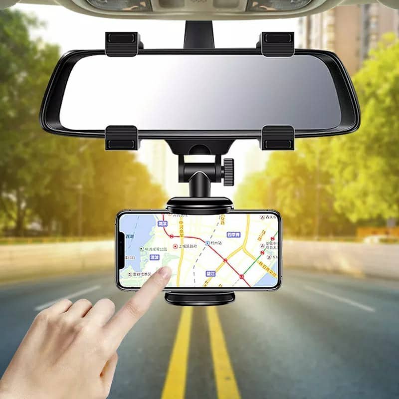 Support smartphone réglable pour rétroviseur de voiture 360 degrés - الصورة 5