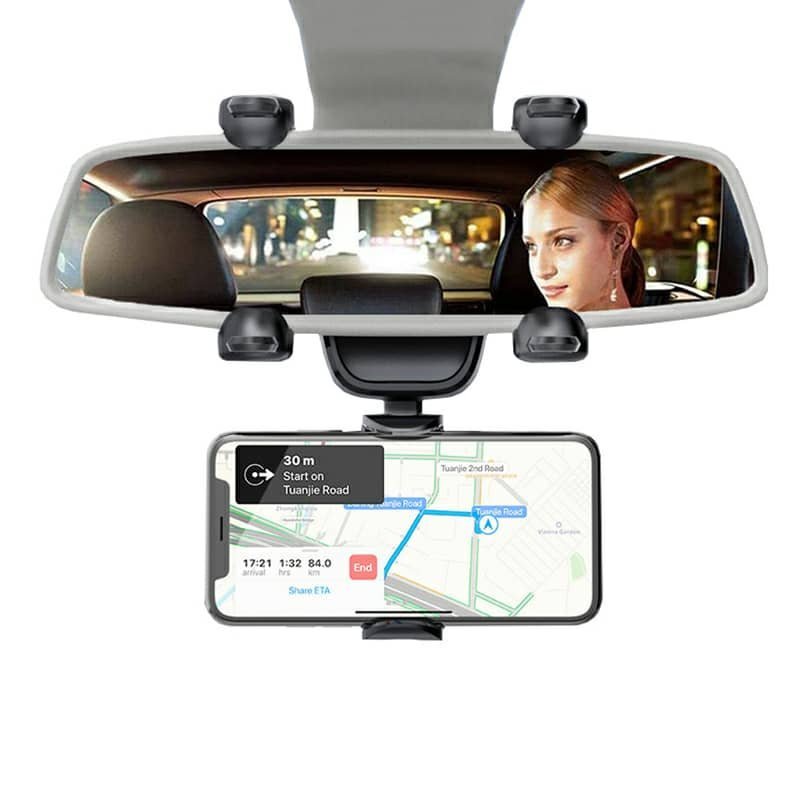Support smartphone réglable pour rétroviseur de voiture 360 degrés - الصورة 3