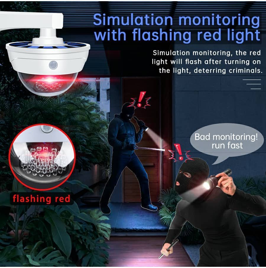 Lampe de Surveillance extérieure solaire Anti-vol, capteur de mouvement PIR à Induction humaine - الصورة 4