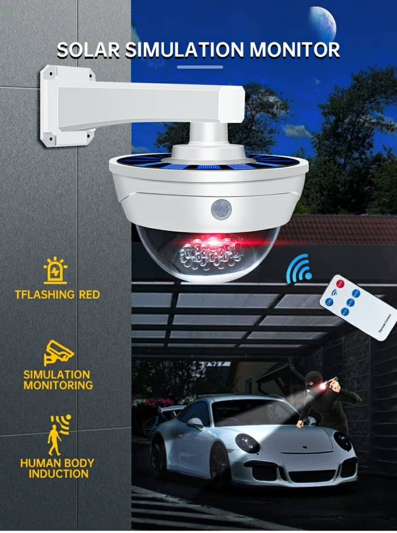 Lampe de Surveillance extérieure solaire Anti-vol, capteur de mouvement PIR à Induction humaine - الصورة 3