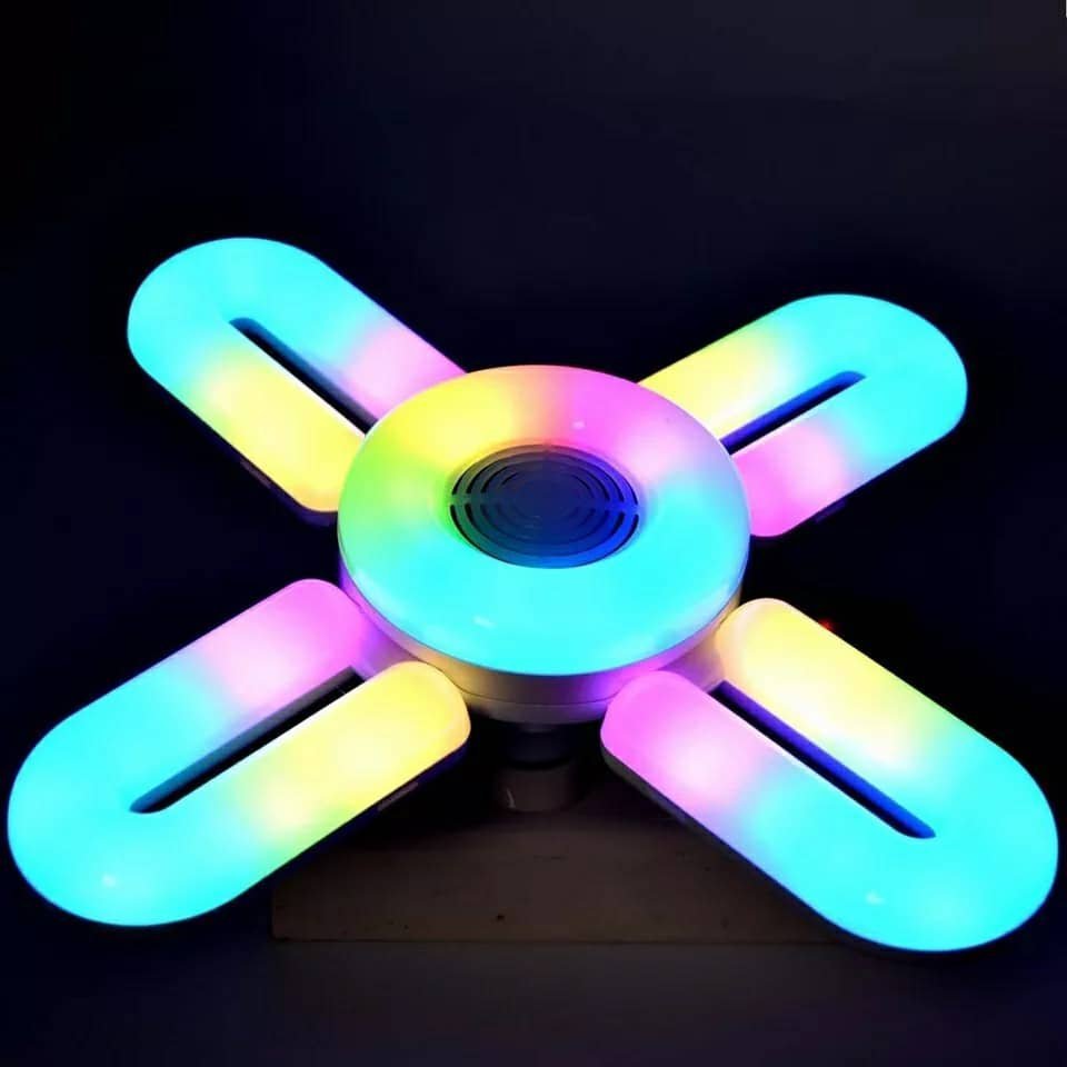 Ampoule RGB pliante haut-parleur Bluetooth, télécommande E27,48W - الصورة 2