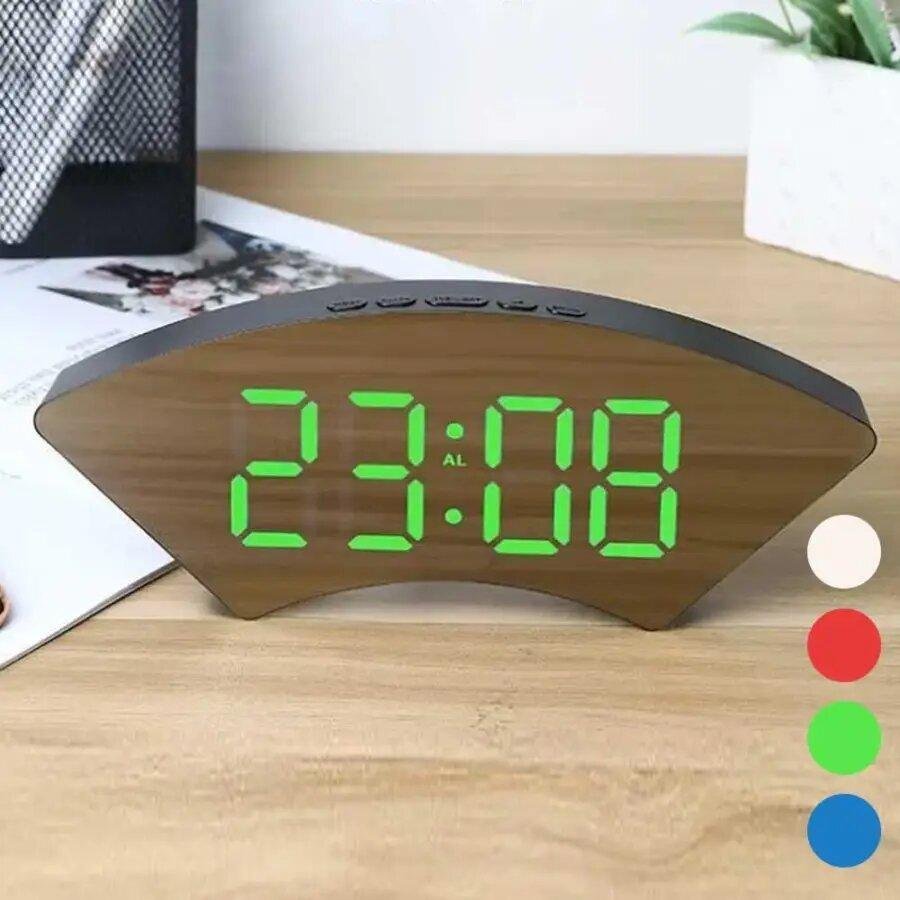 Horloge numérique miroir grand écran pour chambre à coucher - الصورة 3