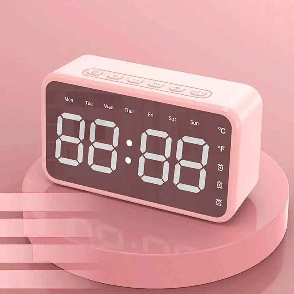 Réveil intelligente sans fil Bluetooth haut-parleur LED FM,AUX ,TF - الصورة 4