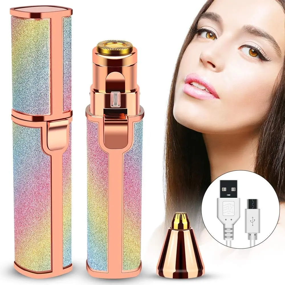 Rasoir électrique 2 en 1 pour femmes Rechargeable épilateur Facial sans douleur - الصورة 7