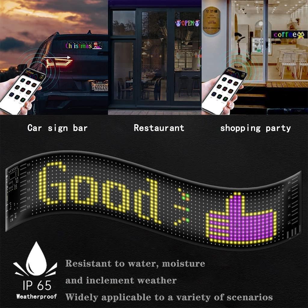 Bande LED Matrix Panel pour voiture écran souple programmable (92 x 374 mm) - الصورة 7