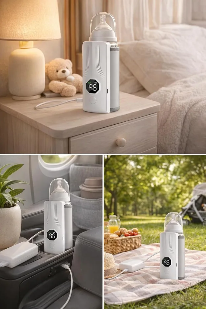 Chauffe-biberon portable rechargeable avec écran LCD et Température réglable - سخان قارورة الحليب - الصورة 7