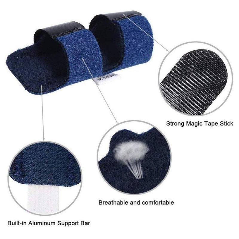 Attelle De Doigt ,Index en Aluminium Réglable Moyen Doigt Récupération Protection Contre Les Blessures - الصورة 3