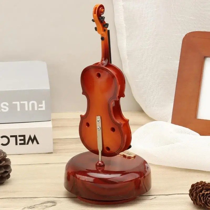 Mini instrument de musique rétro VIOLON, boîte à musique Décoration - الصورة 4