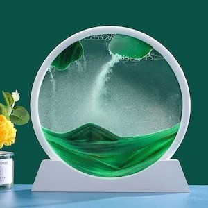 Sablier 3D en Verre rond 12 pouces pour la décoration de la maison - الصورة 6
