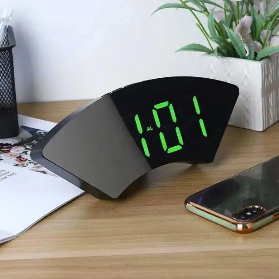 Horloge numérique miroir grand écran pour chambre à coucher - الصورة 4