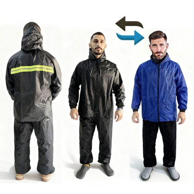 Ensemble De Pluie Imperméable Veste Et Pantalon avec Doublure Intérieure V2 – بدلة مقاومة للماء سميكة