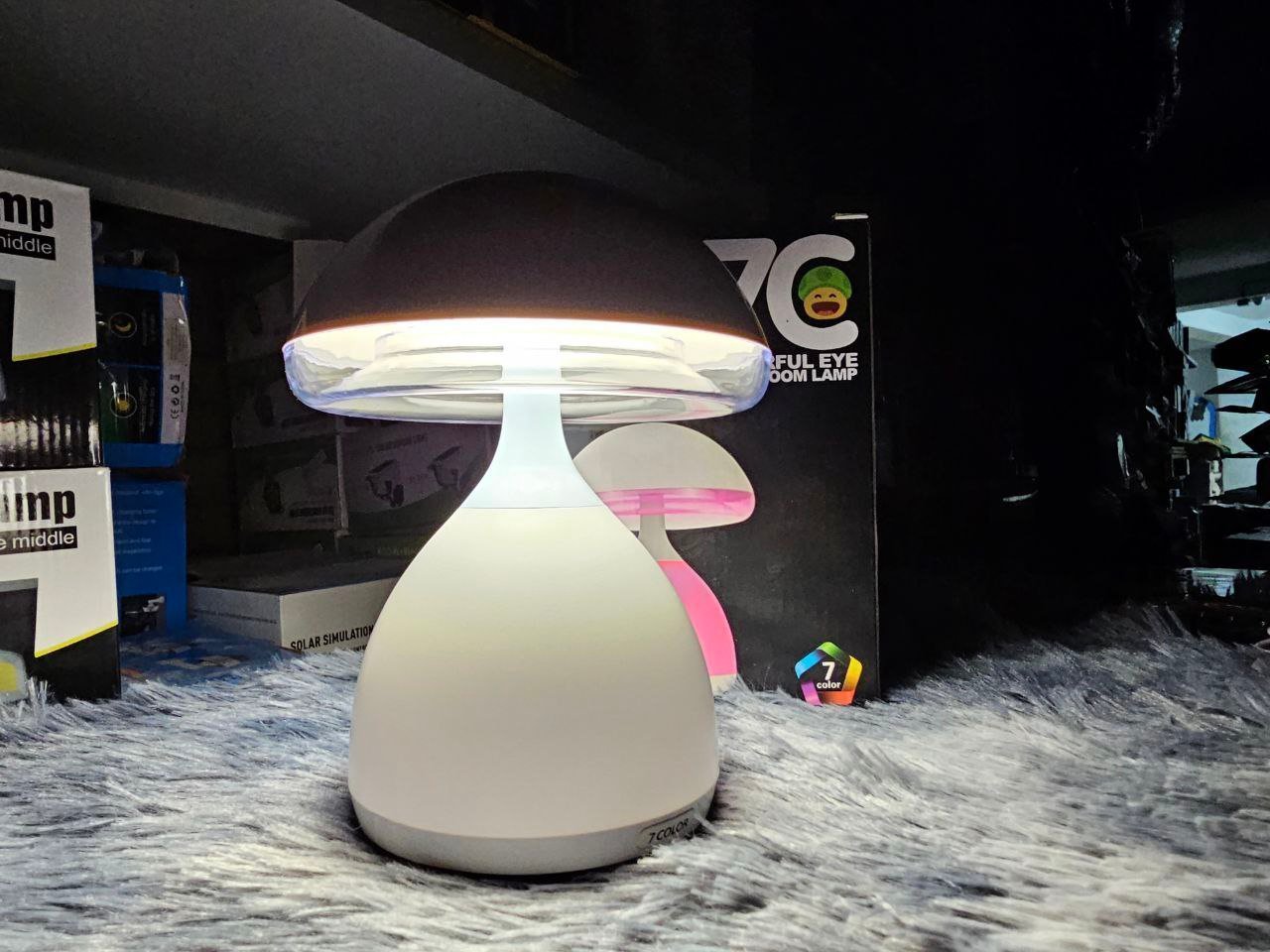 Lampe de chevet LED à capteur tactile Champignon à intensité variable RGB - الصورة 3