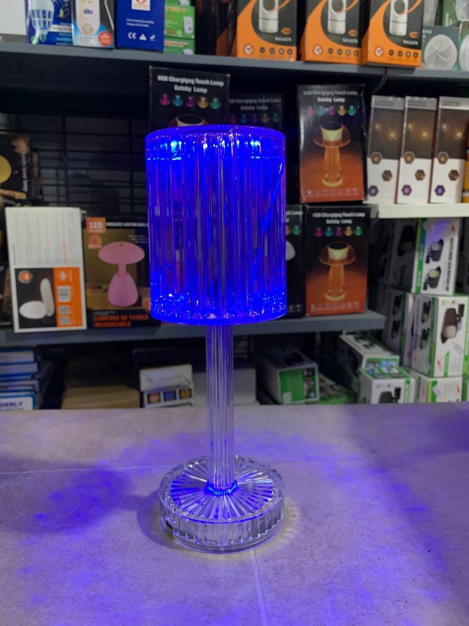 Veilleuse en cristal avec télécommande tactile USB - الصورة 4