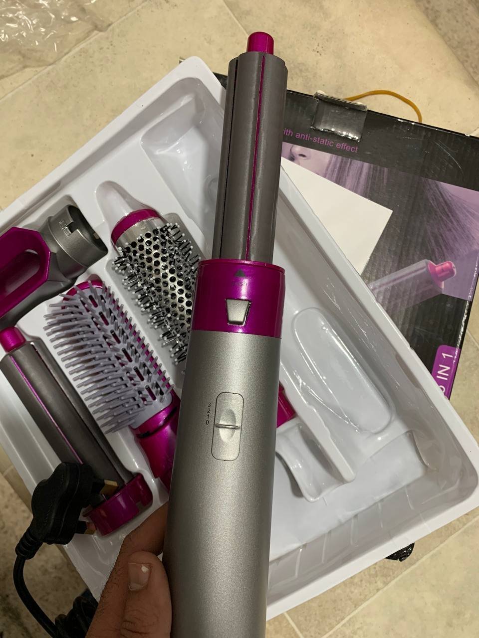Sèche-cheveux peigne à air chaud 5in1 curling premium protection - الصورة 2