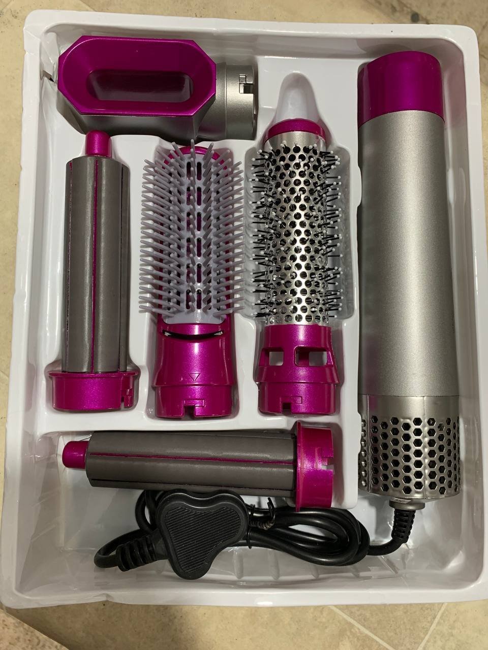 Sèche-cheveux peigne à air chaud 5in1 curling premium protection - الصورة 3