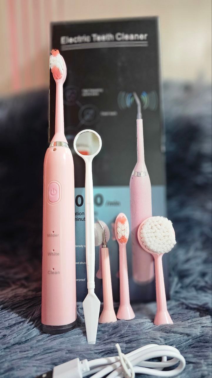 Brosse à dents à ultrasons 3en1 Nettoyeur de dents étanche IPX7 Kit de nettoyage dentaire en mode muet à trois vitesses avec charge USB - الصورة 2