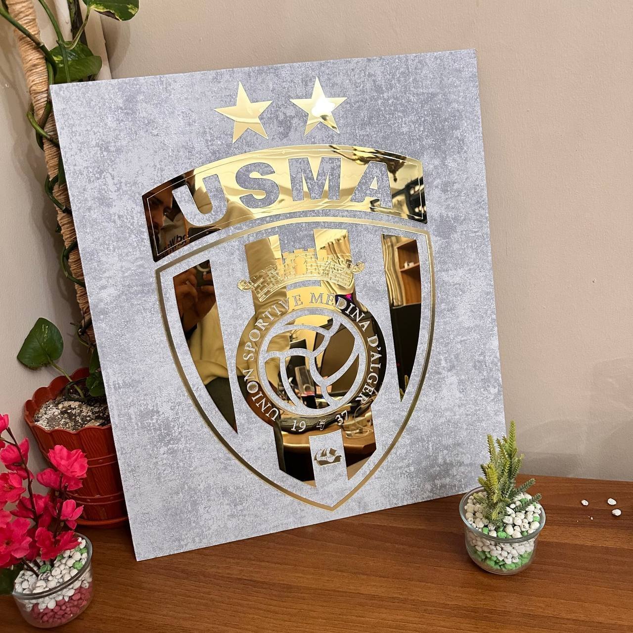 Cadre en Acrylique Effet Gold Miroir Motif Club USMA - الصورة 5