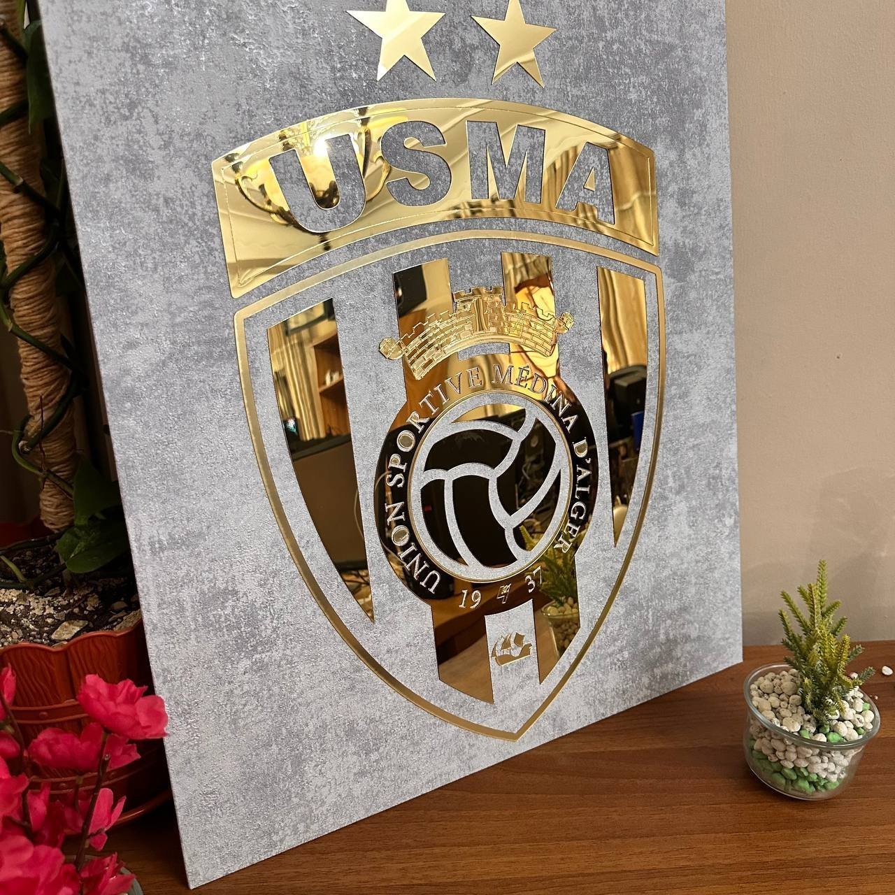 Cadre en Acrylique Effet Gold Miroir Motif Club USMA - الصورة 2
