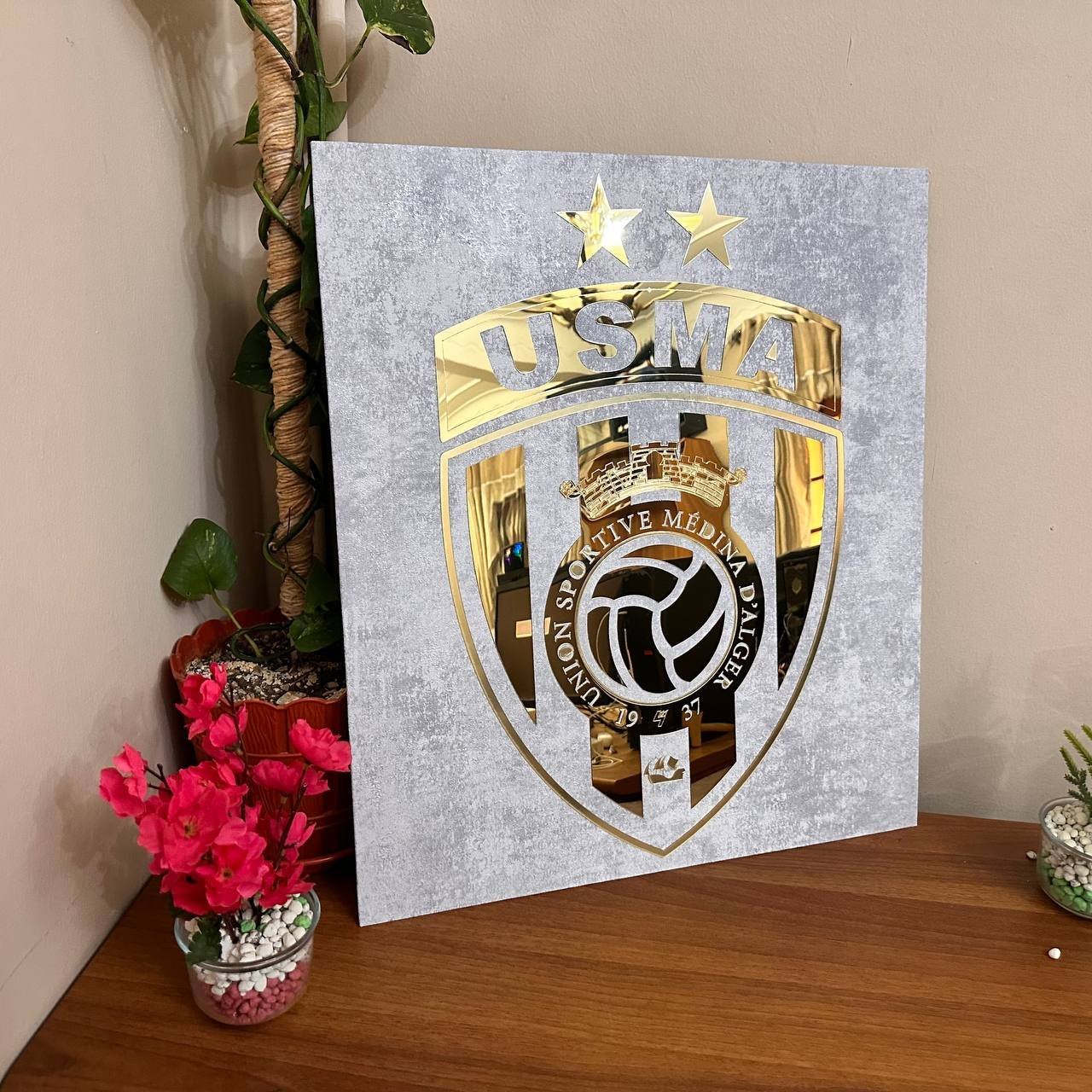 Cadre en Acrylique Effet Gold Miroir Motif Club USMA - الصورة 6