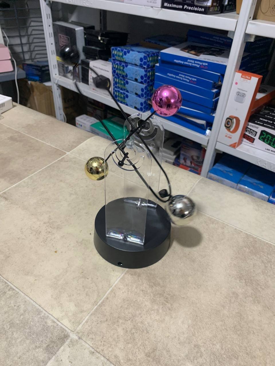 Boule d'équilibre de bureau à mouvement perpétuel,décor anti-stress - الصورة 2
