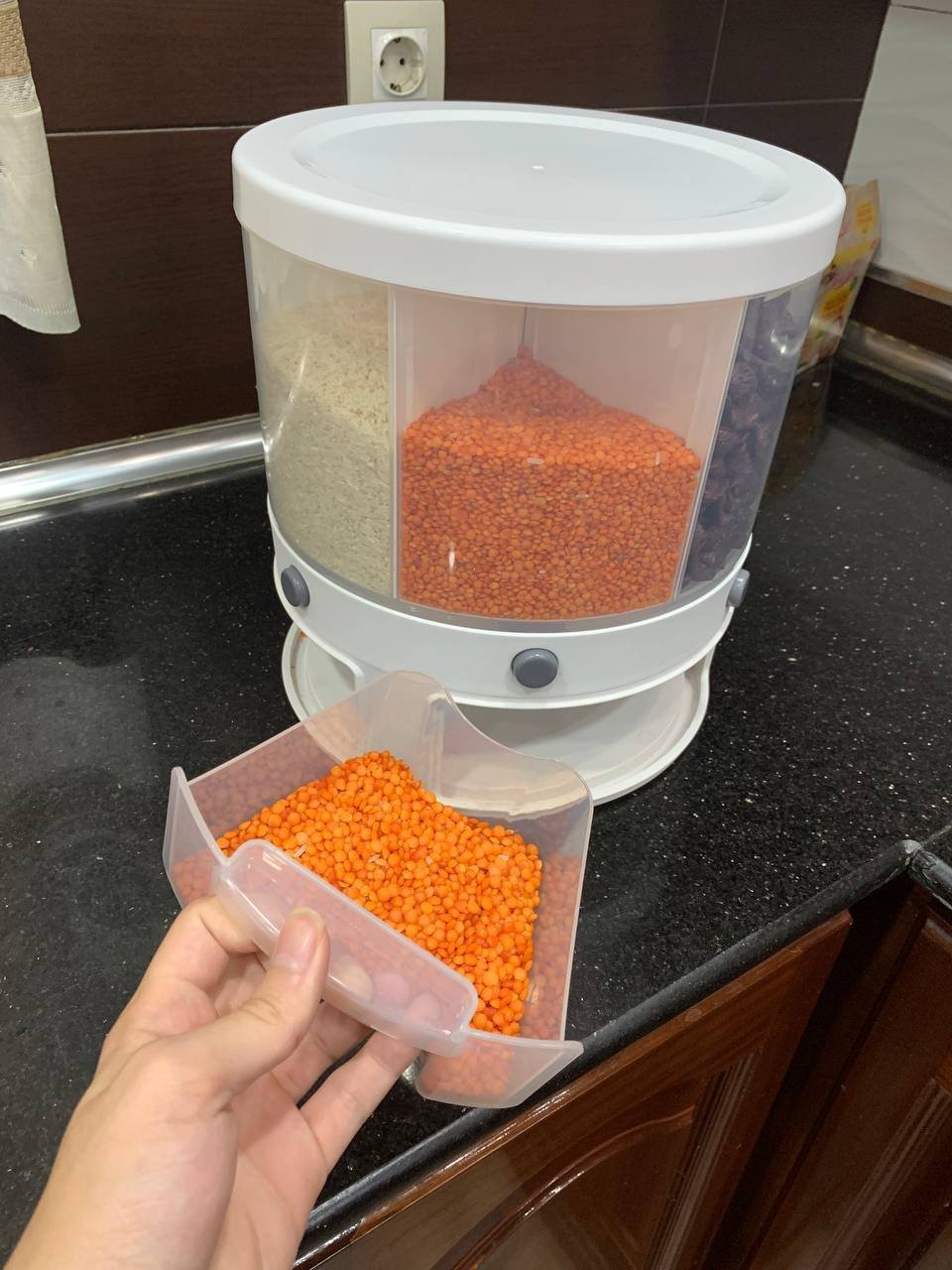 Distributeur de nourriture e récipient de stockage de céréales rotatif – حامل حبوب قابل للدوران - الصورة 4