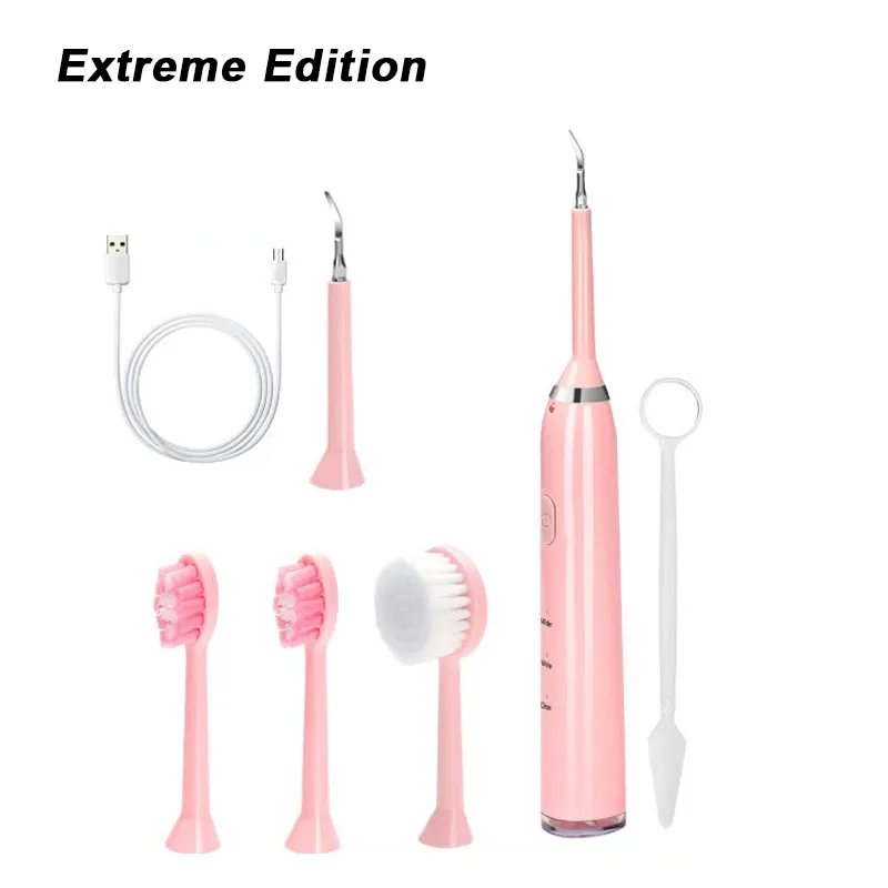 Brosse à dents à ultrasons 3en1 Nettoyeur de dents étanche IPX7 Kit de nettoyage dentaire en mode muet à trois vitesses avec charge USB - الصورة 4