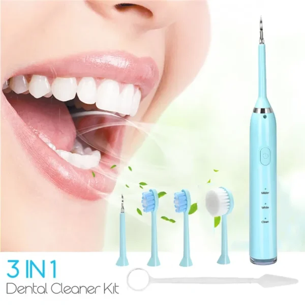 Brosse à dents à ultrasons 3en1 Nettoyeur de dents étanche IPX7 Kit de nettoyage dentaire en mode muet à trois vitesses avec charge USB - الصورة 3