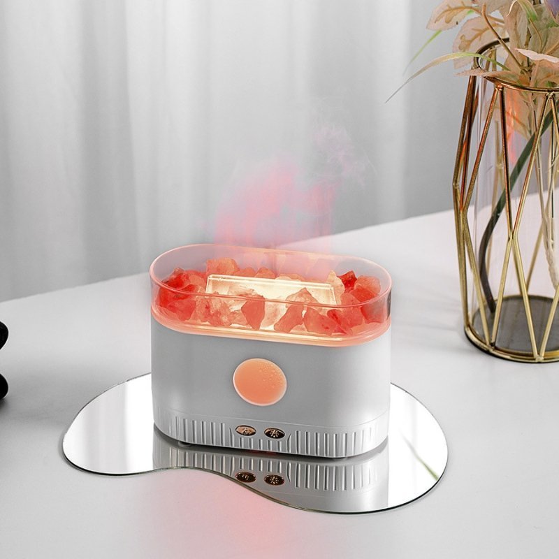 Humidificateur flamme multicolore des huiles essentielles aromatiques en pierre de sel 200ml - موزع روائح الزيوت العطرية باللهب مع صخور الملح الكريستالي 200 مل - الصورة 2