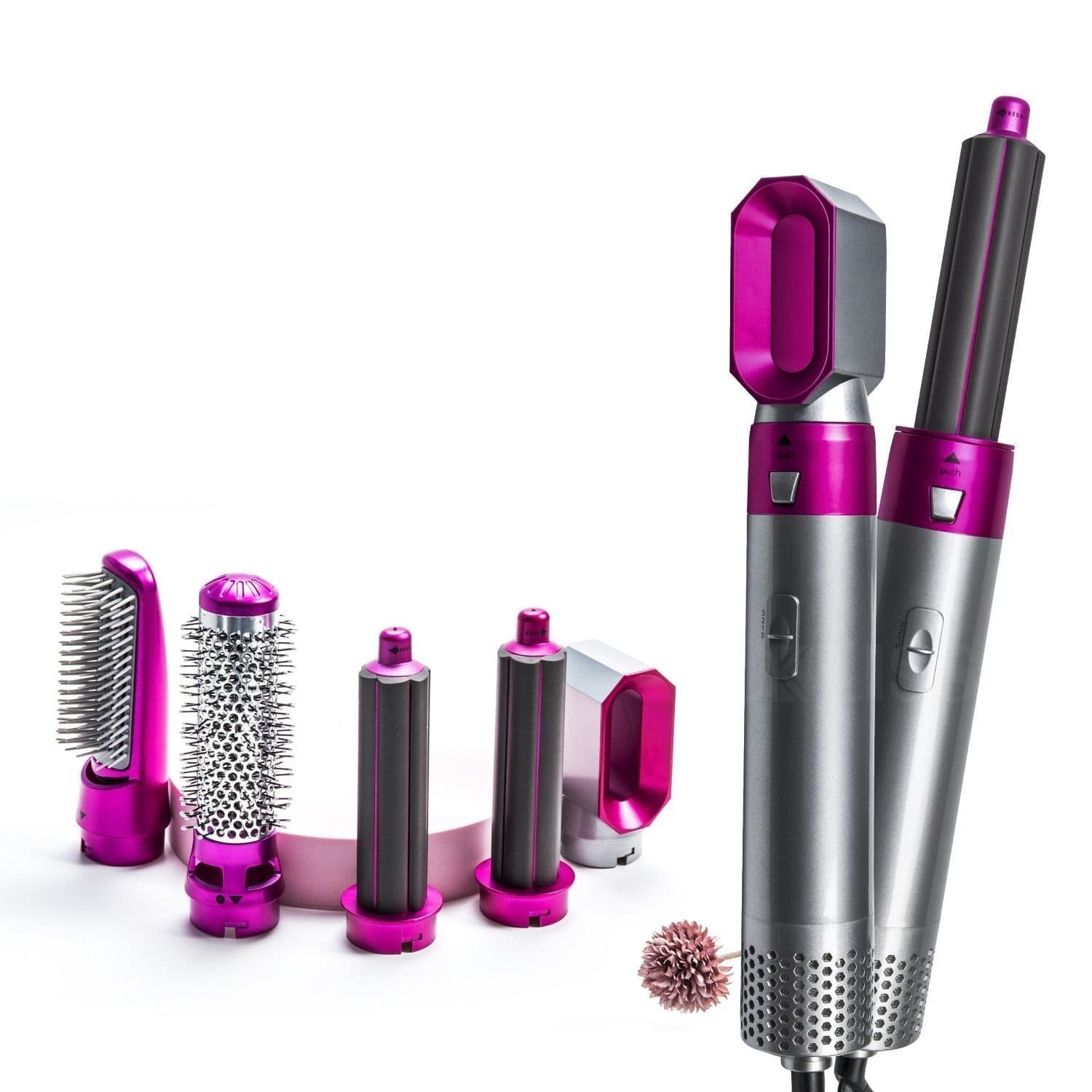 Sèche-cheveux peigne à air chaud 5in1 curling premium protection - الصورة 5