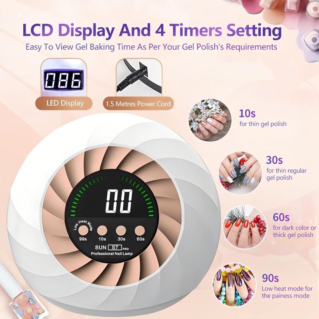 Lampe à Ongles UV LED 268W avec Capteur Automatique et 4 Minuteries – مصباح العناية بالأظافر - الصورة 5