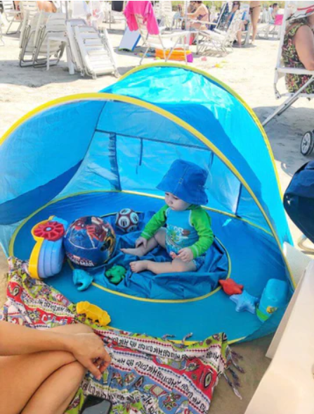 tente de plage bébé avec piscine - خيمة أطفال مع مسبح صغير للعب على الشاطئ والحديقة - الصورة 3