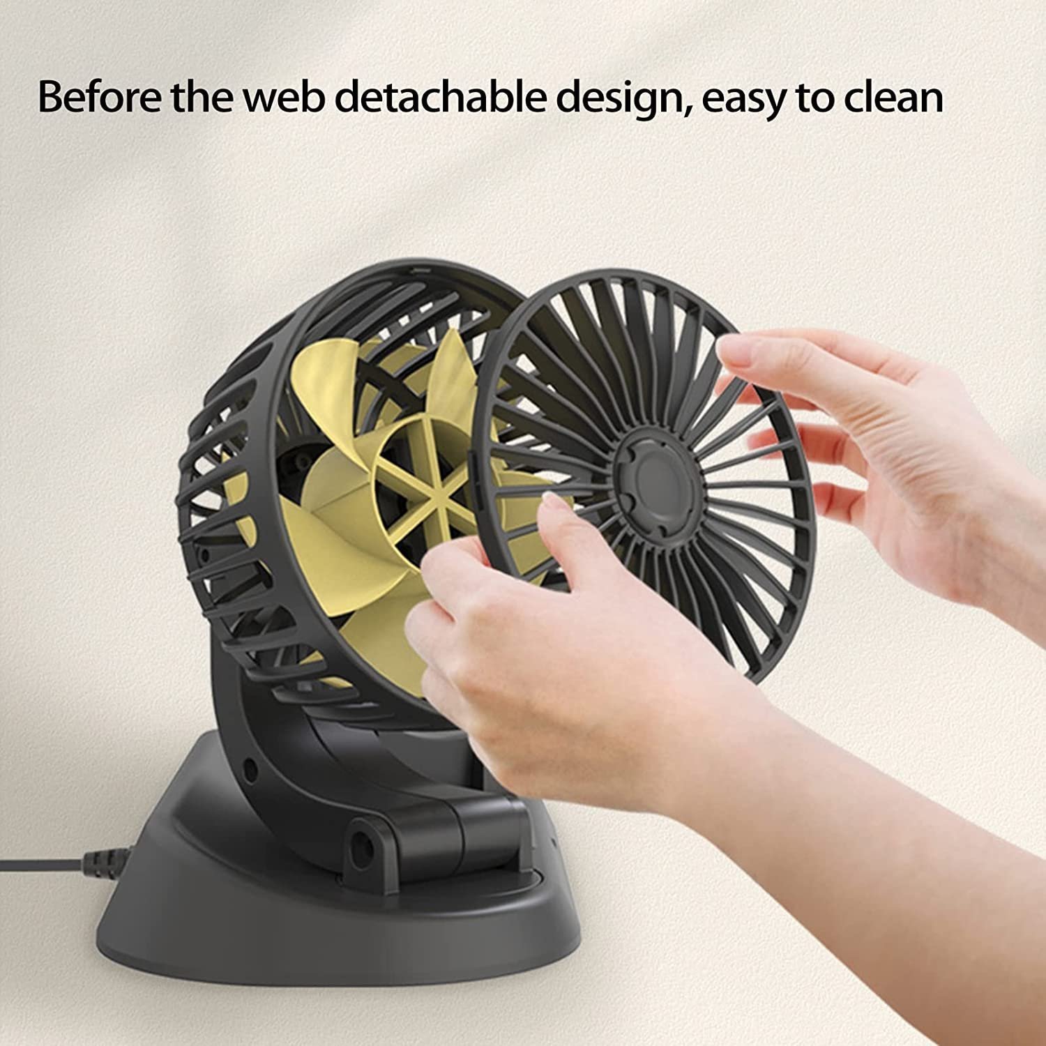 Ventilateur de voiture puissant et silencieux double rotation à 360 -12V - الصورة 3