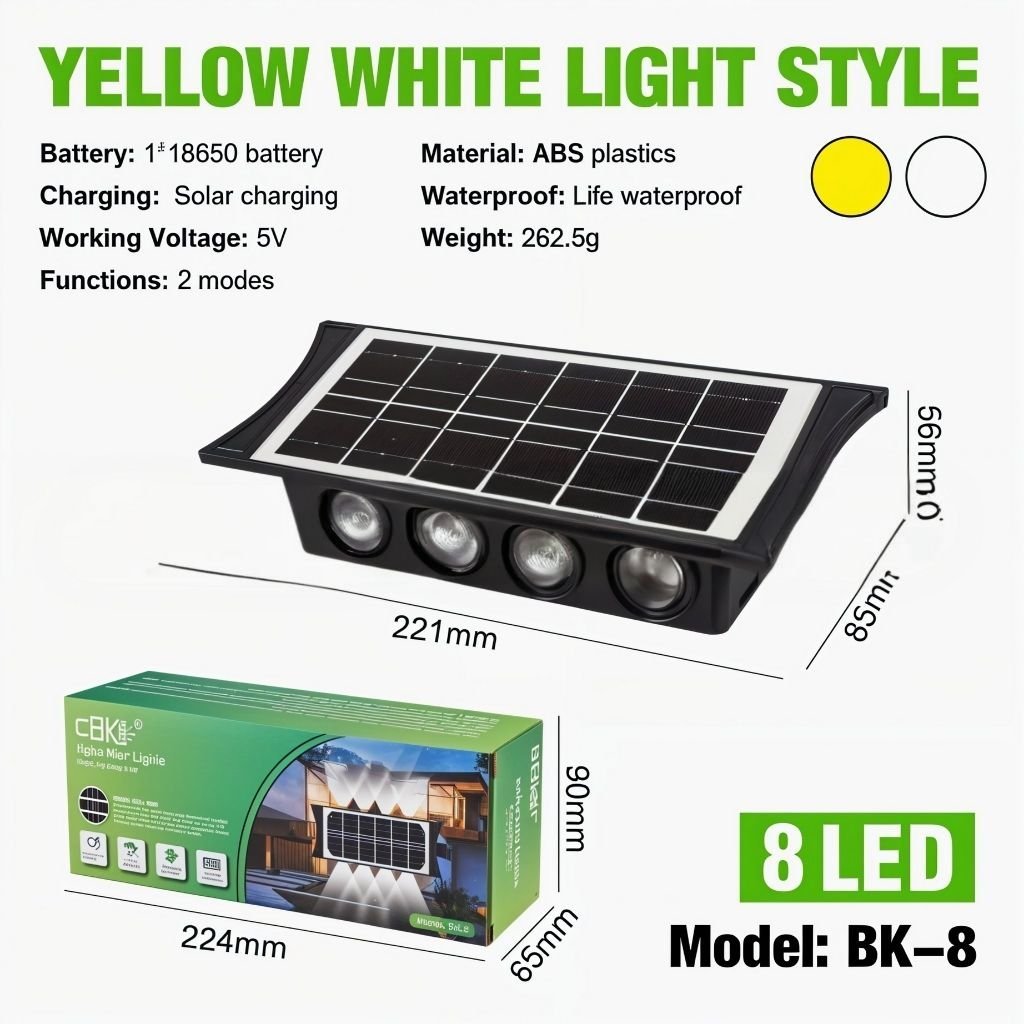 2x PCS Projecteur Solaire Étanche IP65 pour Jardin et Terrasse - الصورة 3