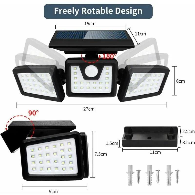 Lampe solaires d’extérieur etanche 112 LED Avec détecteur de mouvement FL-1725A - الصورة 2