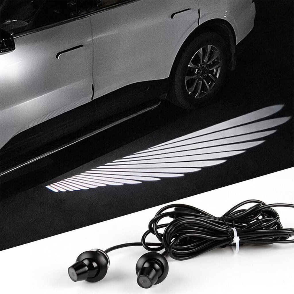 Projecteur LED en forme d’ailes d’ange pour rétroviseur latéral de voiture – أضواء خارجية للسيارة على شكل أجنحة - الصورة 4