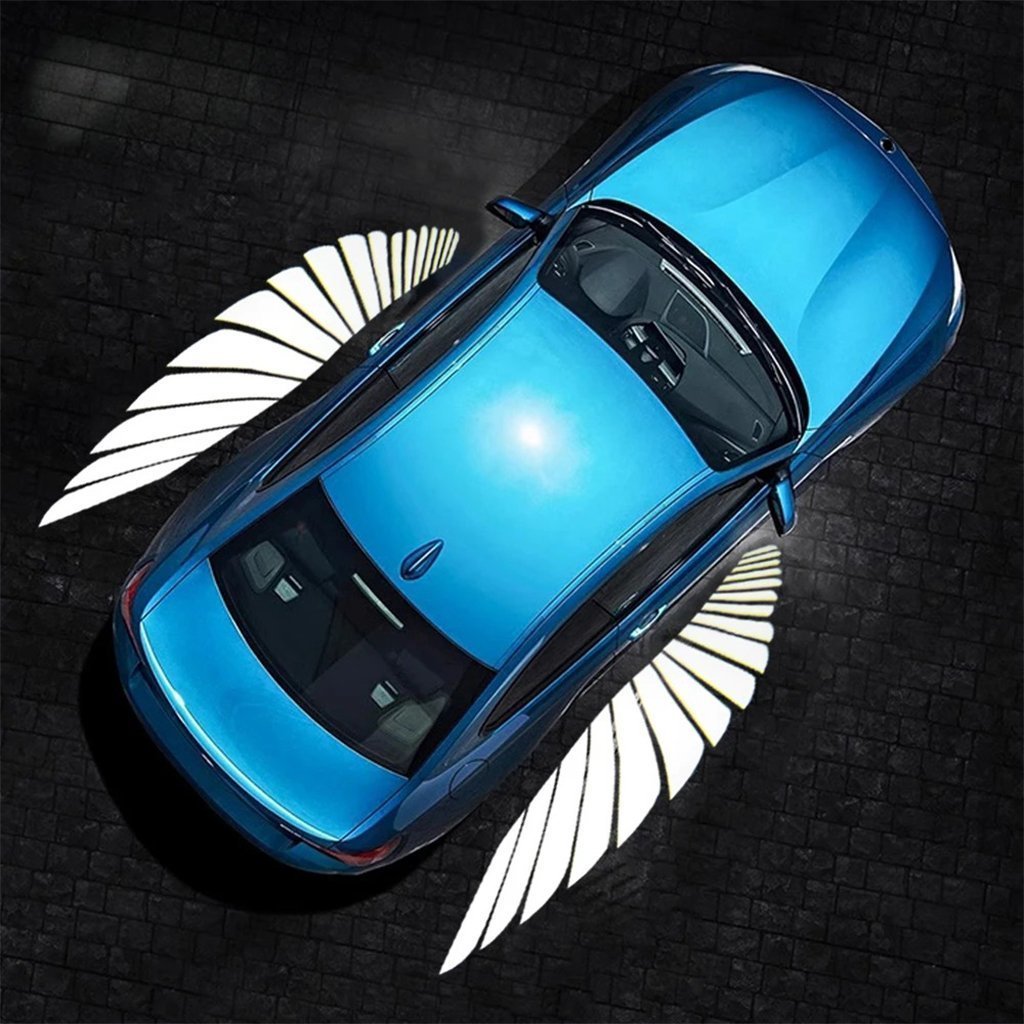 Projecteur LED en forme d’ailes d’ange pour rétroviseur latéral de voiture – أضواء خارجية للسيارة على شكل أجنحة - الصورة 6