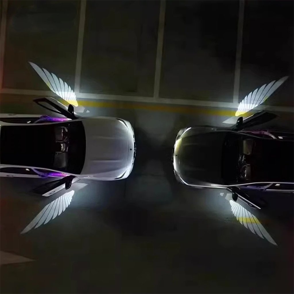 Projecteur LED en forme d’ailes d’ange pour rétroviseur latéral de voiture – أضواء خارجية للسيارة على شكل أجنحة - الصورة 5