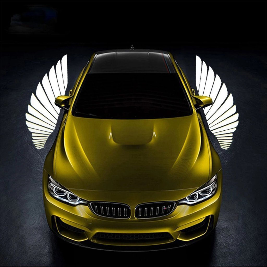 Projecteur LED en forme d’ailes d’ange pour rétroviseur latéral de voiture – أضواء خارجية للسيارة على شكل أجنحة - الصورة 3