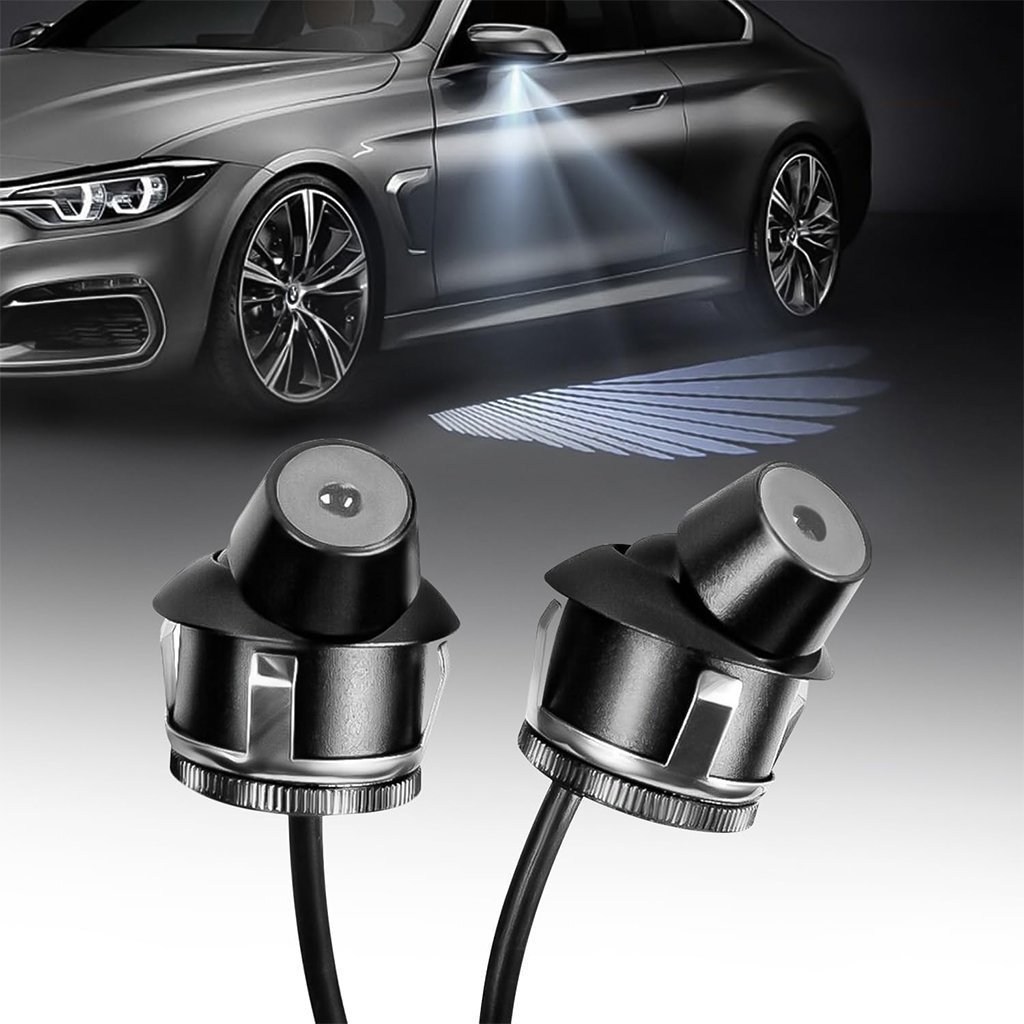 Projecteur LED en forme d’ailes d’ange pour rétroviseur latéral de voiture – أضواء خارجية للسيارة على شكل أجنحة - الصورة 2