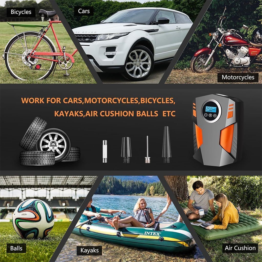 Compresseur d’Air Numérique pour Voiture et Moto 150Psi BE0173 – جهاز ضغط العجلات محمول - الصورة 4